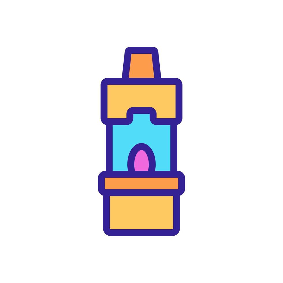 elongated lamp with candle icon vector outline illustration