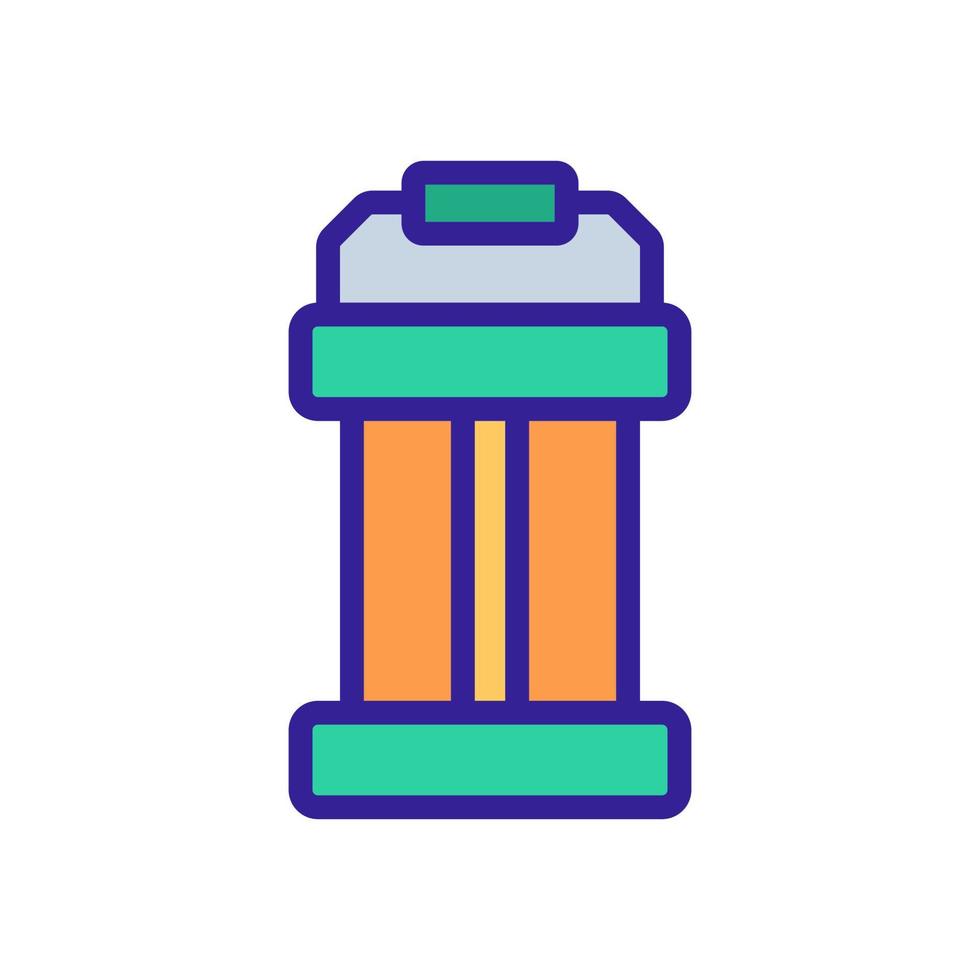 portable lamp with wooden handle icon vector outline illustration