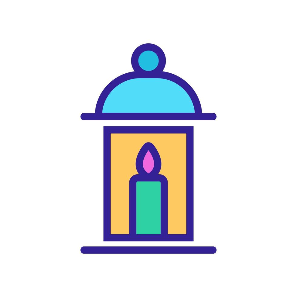 portable lamp with candle light icon vector outline illustration