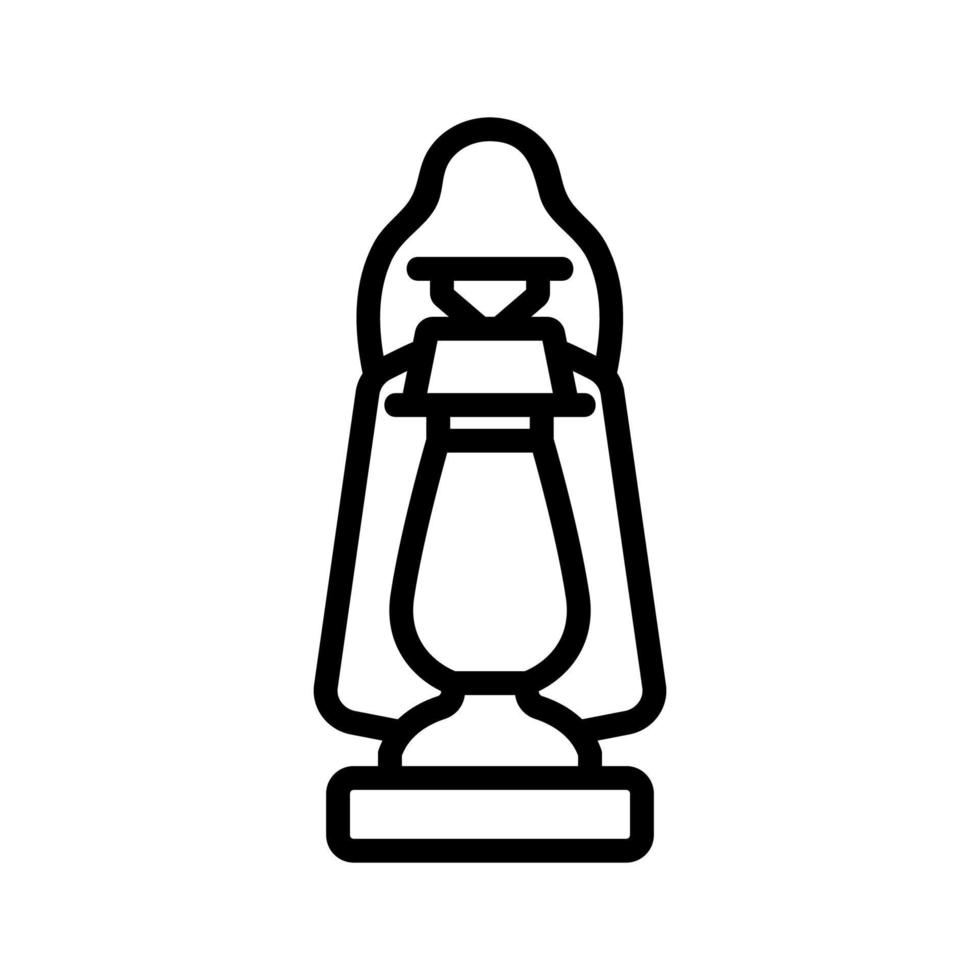 ilustración de contorno de vector de icono de lámpara de queroseno portátil