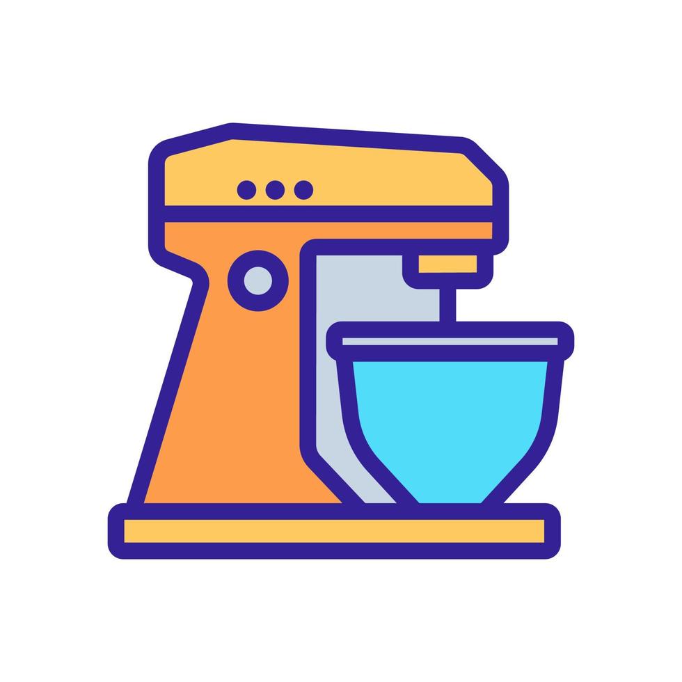 view of planetary mixer with bowl icon vector outline illustration