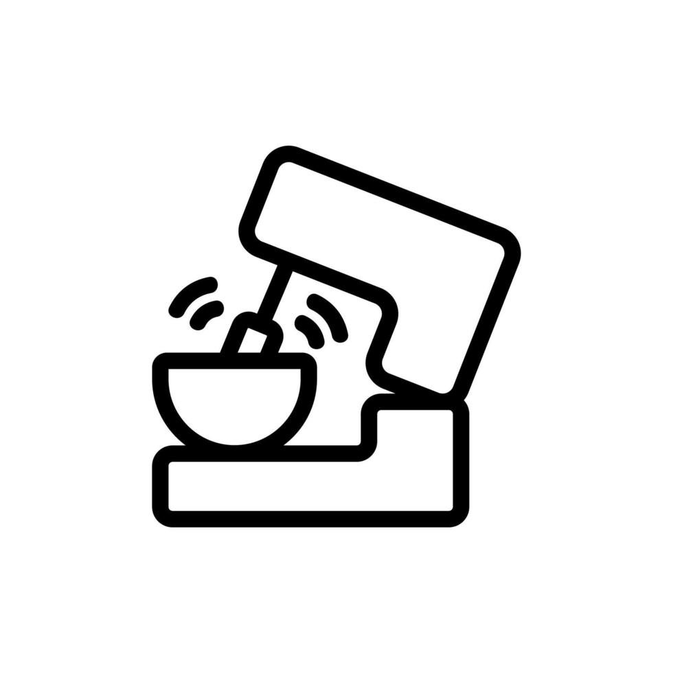stationary mixer with whipping bowl icon vector outline illustration