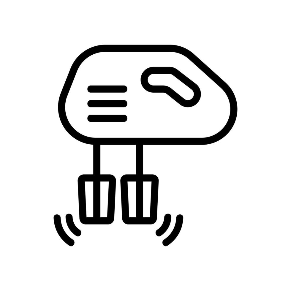 two nozzle hand mixer icon vector outline illustration