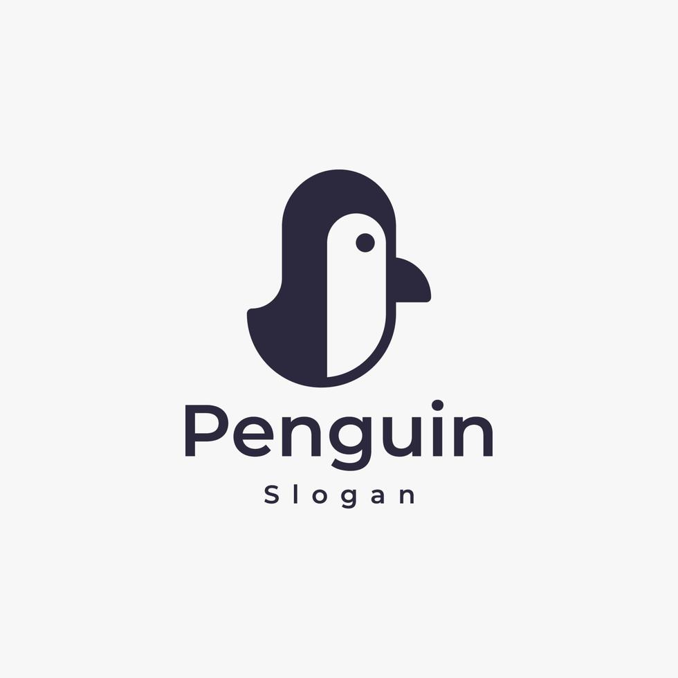 Modern Penguin Flat Logo. vector