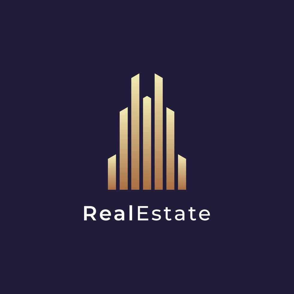Building logo design with line outline style real estate, architecture, construction vector