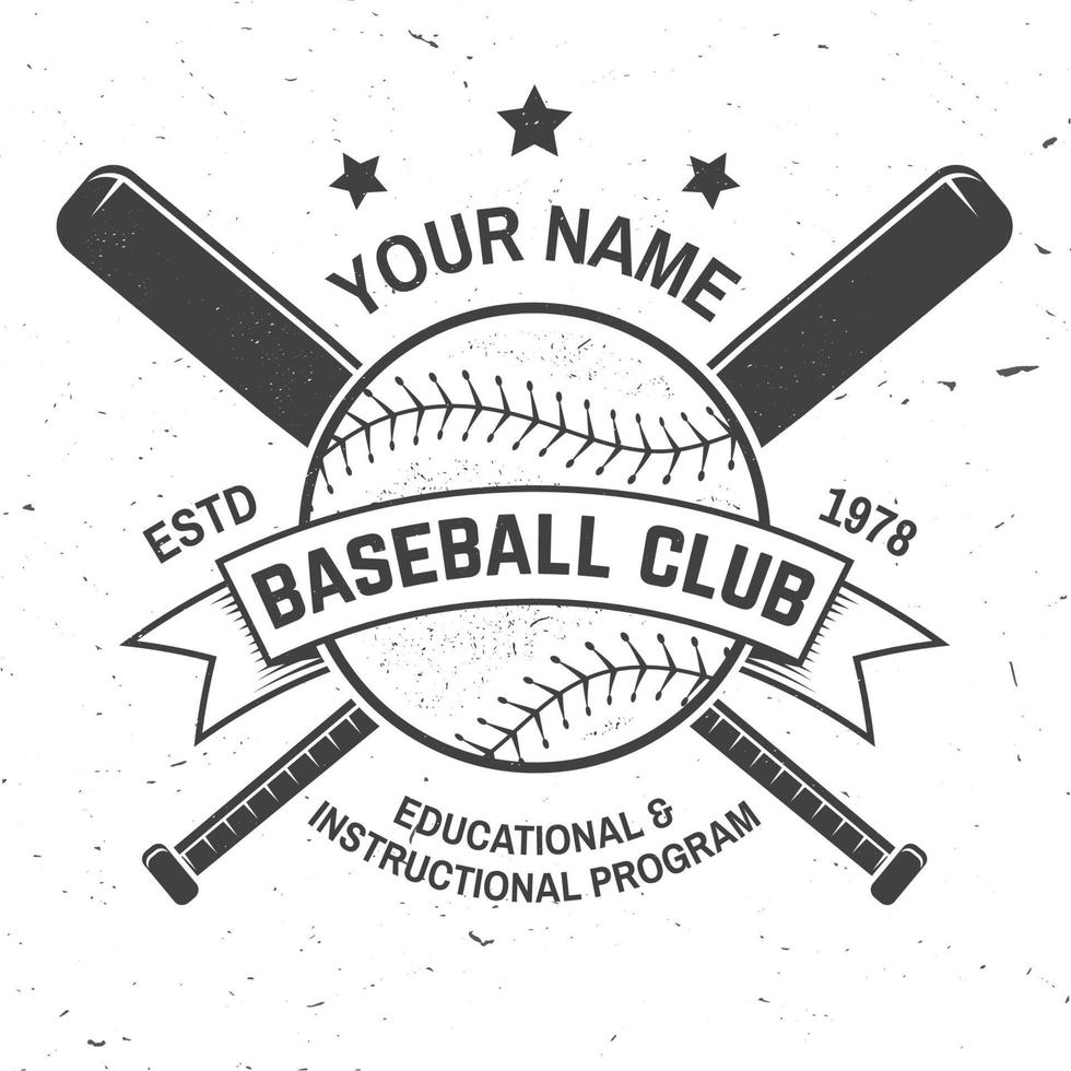 Baseball club badge. Vector illustration. Concept for shirt or logo, print, stamp or tee.