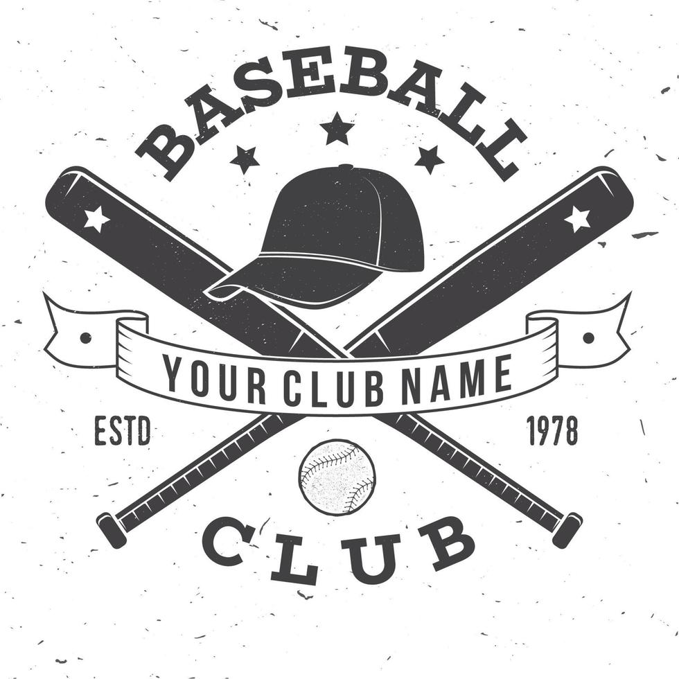 insignia del club de béisbol. ilustración vectorial concepto de camiseta o logotipo, estampado, sello o camiseta. vector
