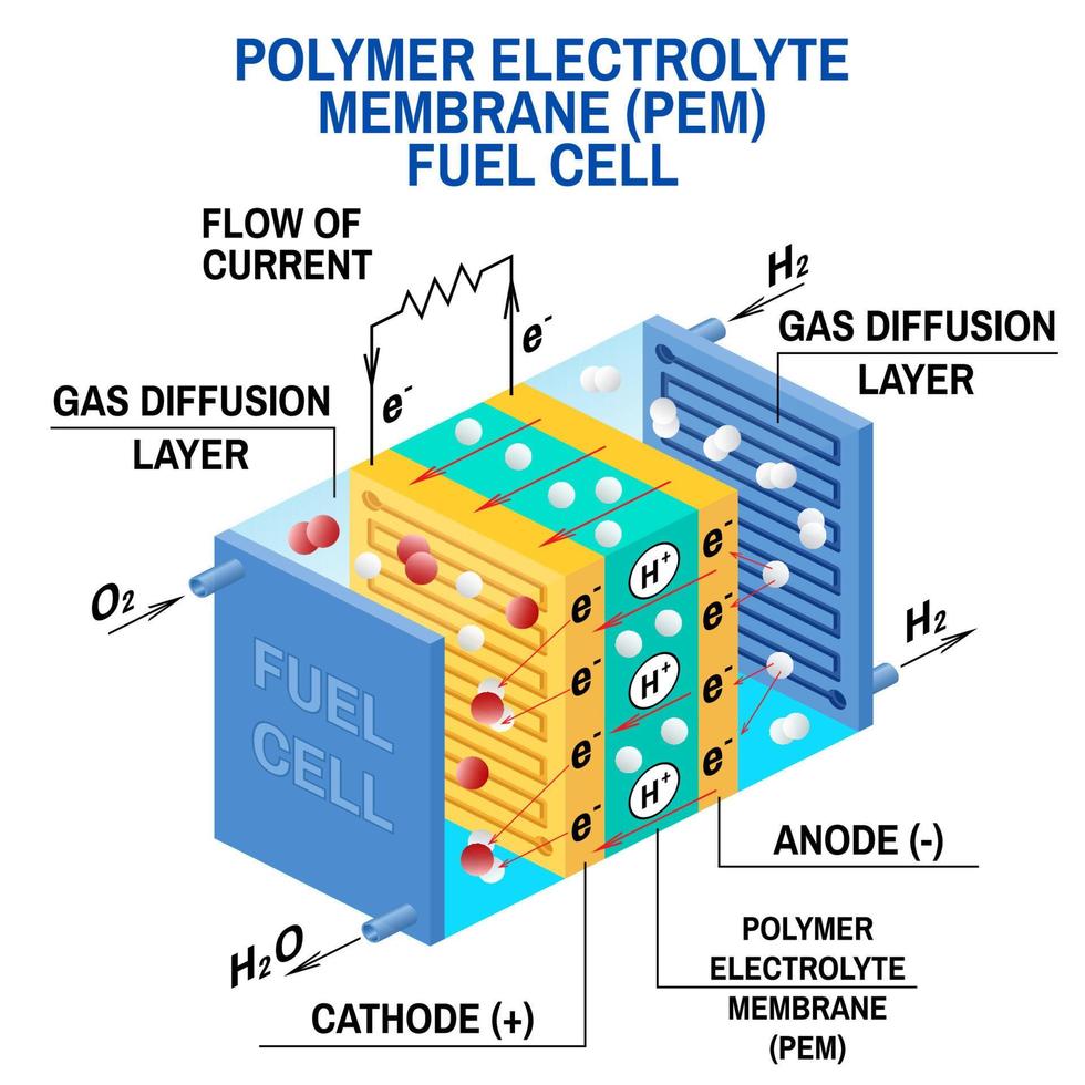 Fuel cell diagram. Vector illustration.