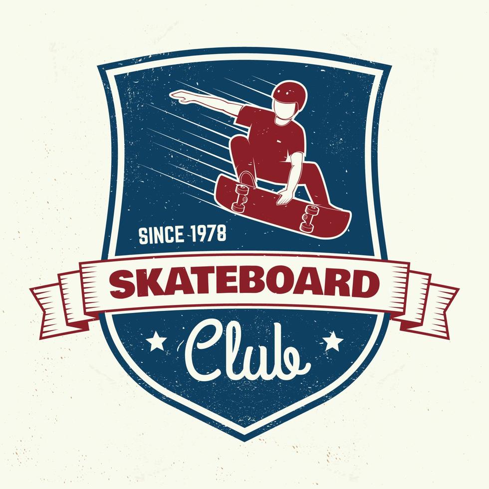 Skateboarding club badge. Vector illustration.