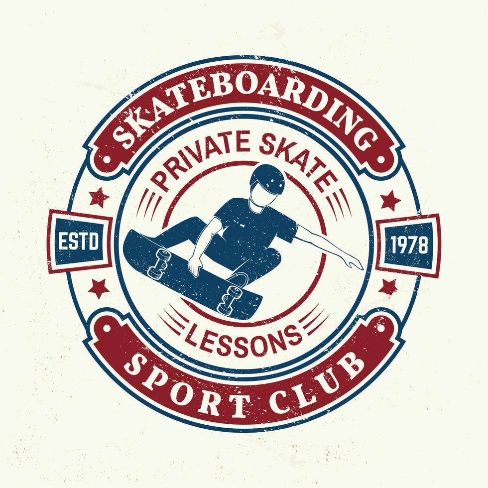 Skateboarding sport club badge. Vector illustration.