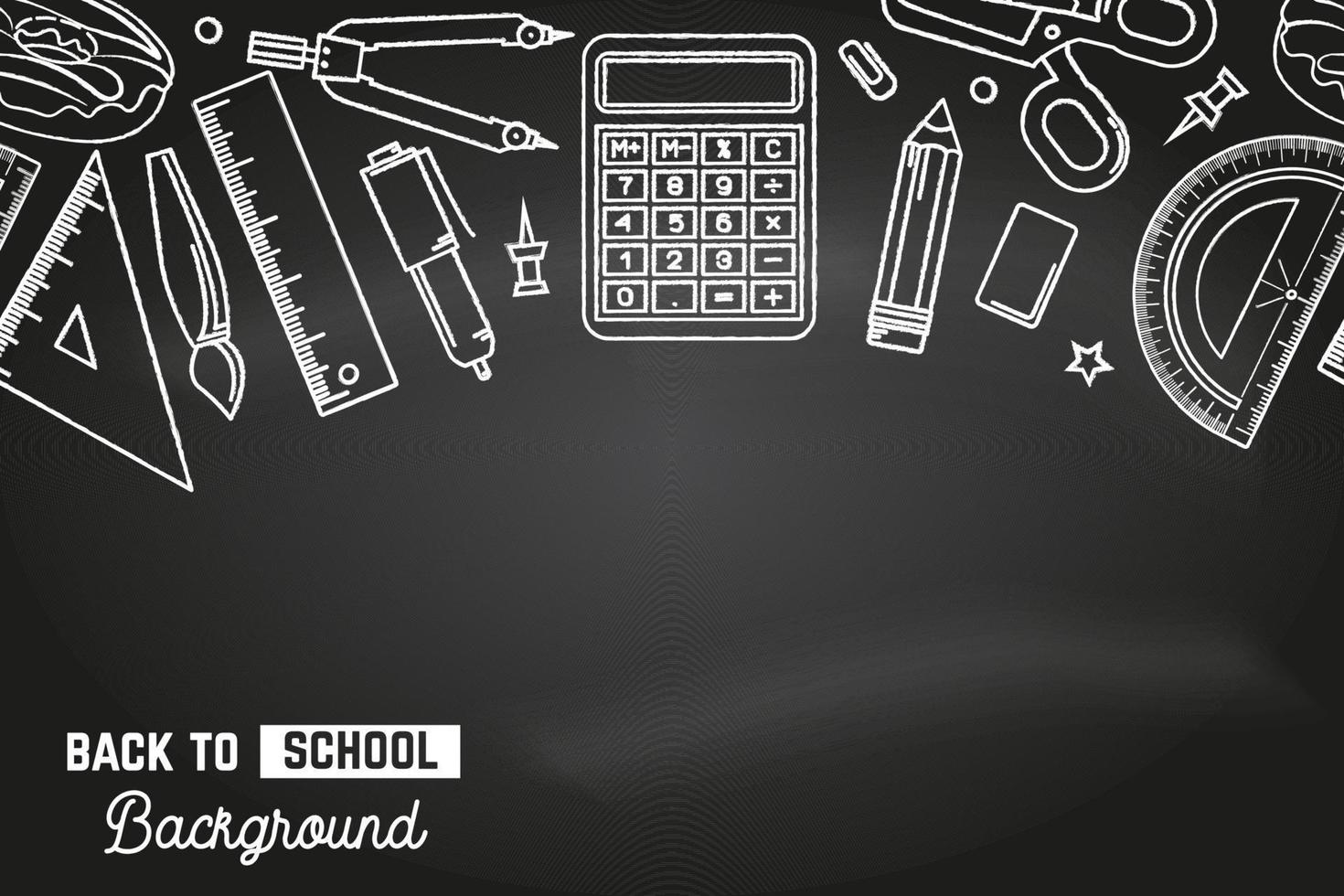 Seamless pattern with school supplies stationery equipment. Back to School background. vector