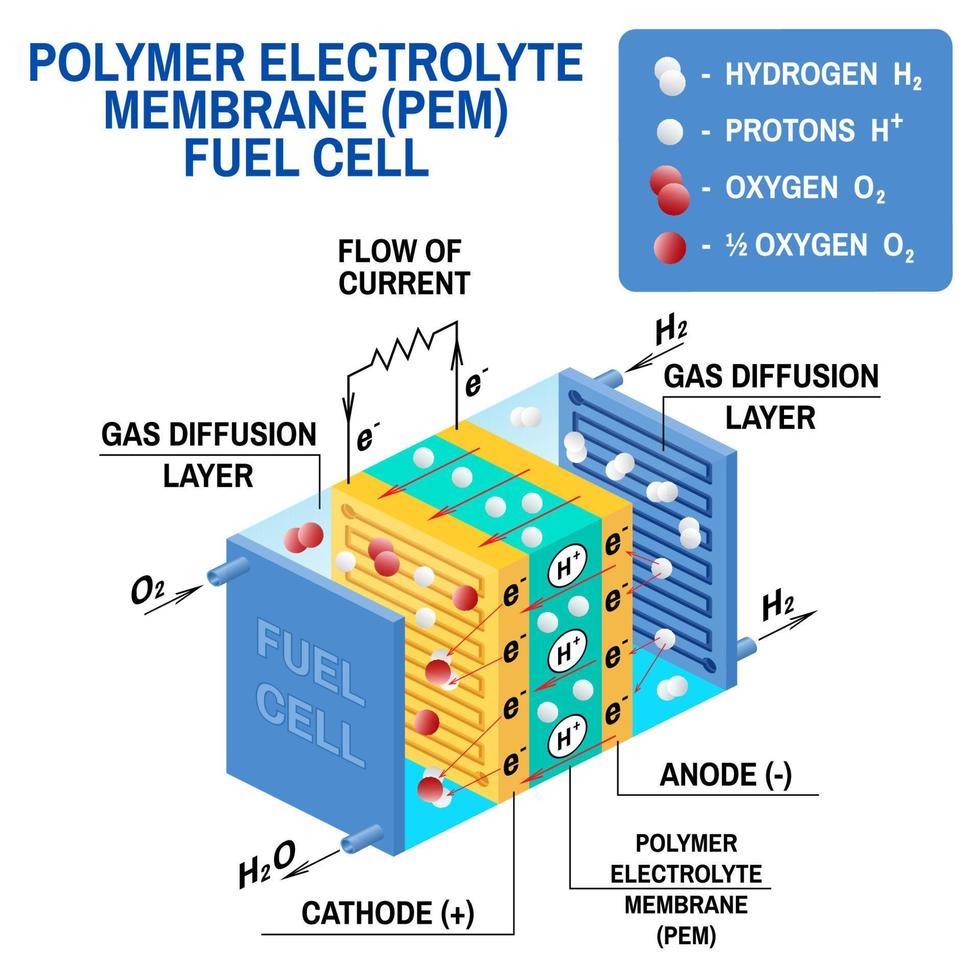 Fuel cell diagram. Vector illustration.