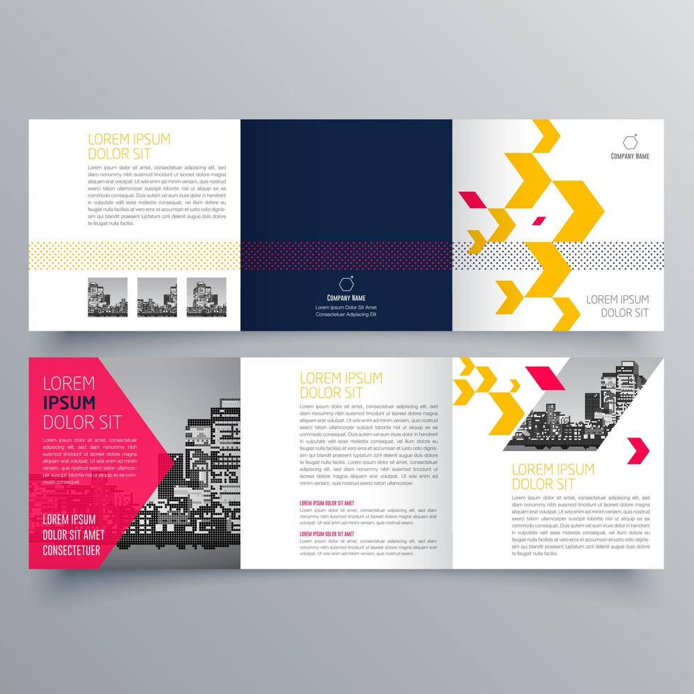 Tri-fold brochure template Minimalistic geometric design for corporate and business. Creative concept brochure vector template.