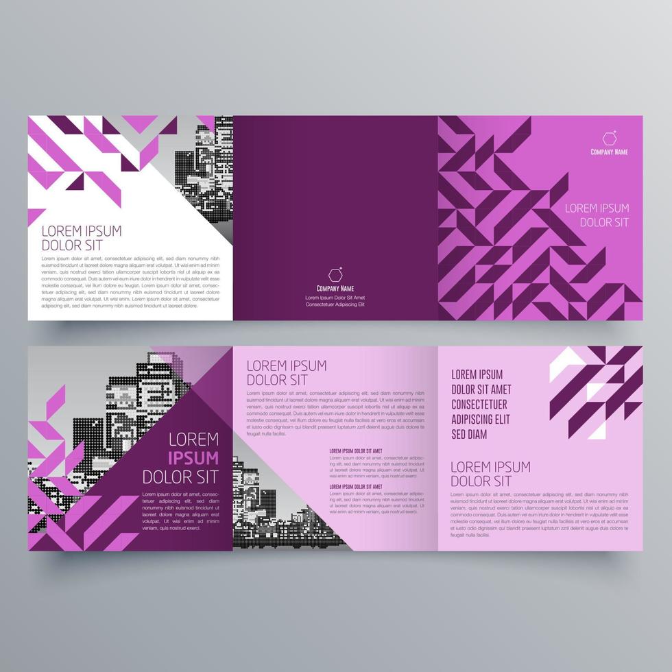 Tri-fold brochure template Minimalistic geometric design for corporate and business. Creative concept brochure vector template.