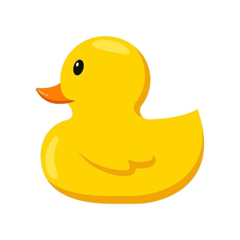 Yellow rubber duck vector isolated on white background