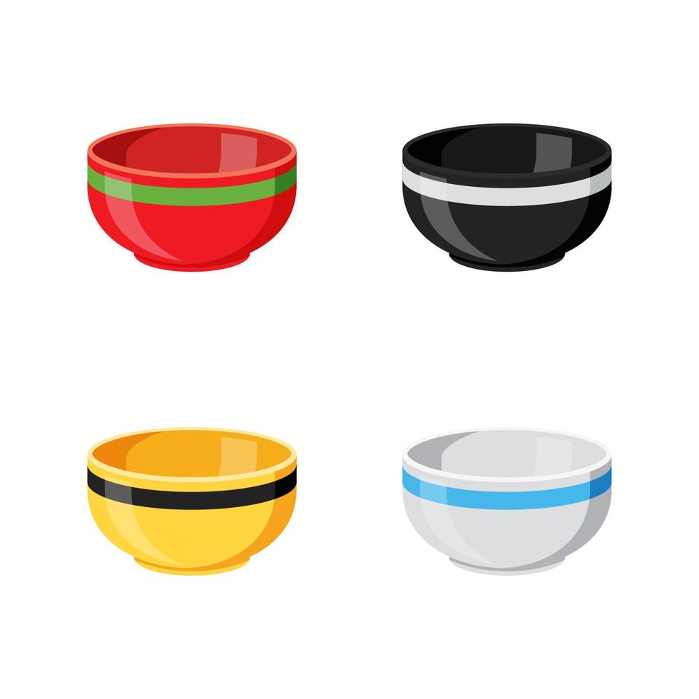 empty bowls vector isolated on white background