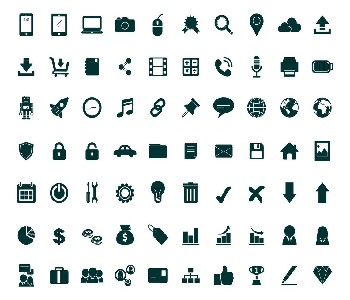 a set of simple and minimalist icon bundles suitable for the needs of a website free vector