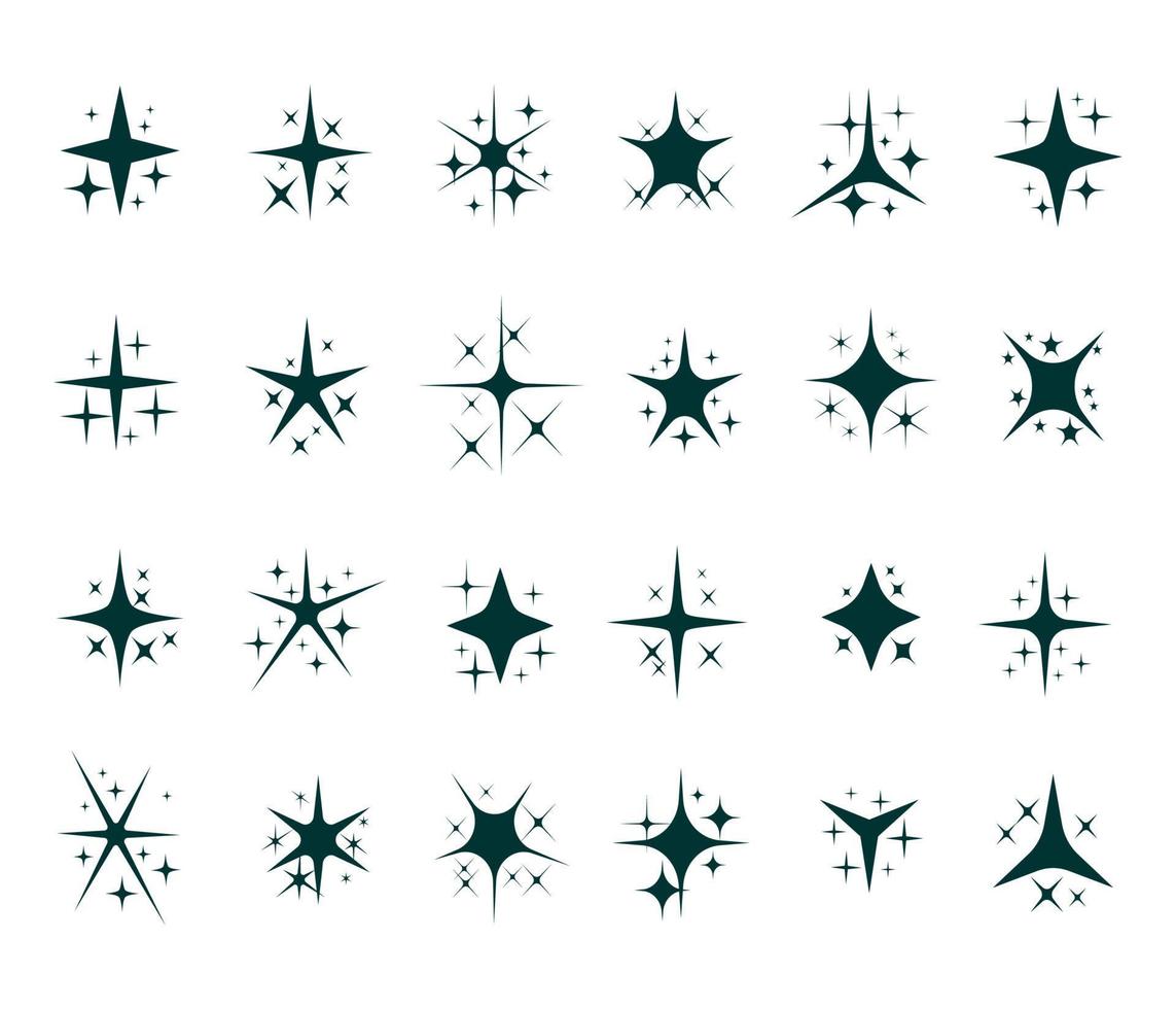 collection of designs with sparkling star concept free vector