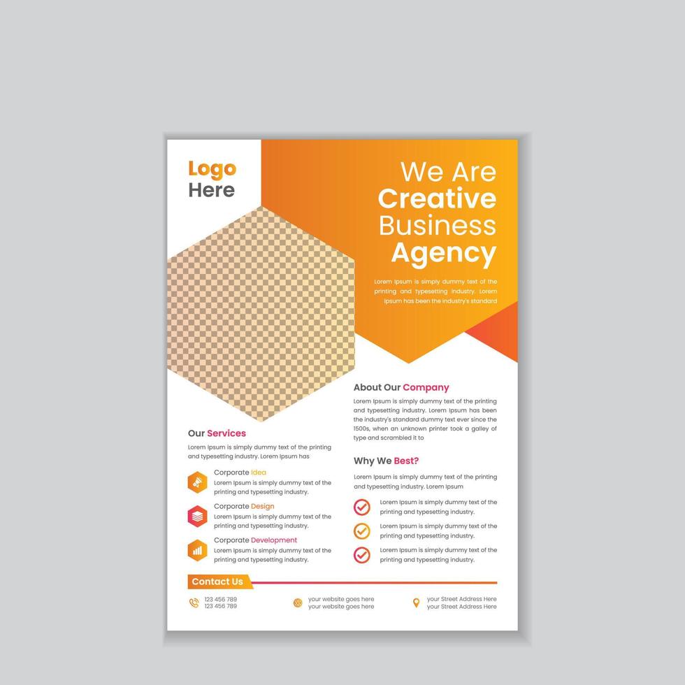 Corporate Flyer Template Design For Multipurpose Business vector