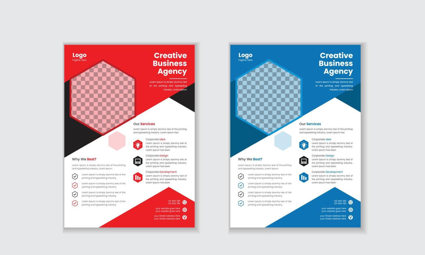 Corporate Flyer Template Design For Multipurpose Business vector