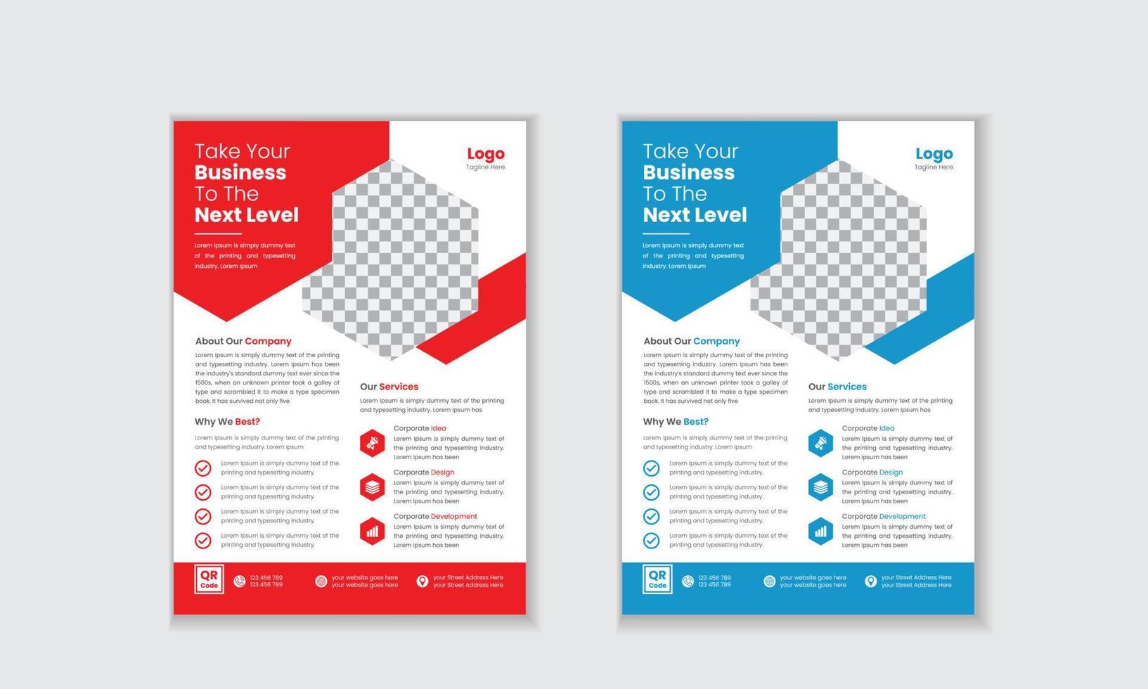 Corporate Flyer Template Design For Multipurpose Business vector