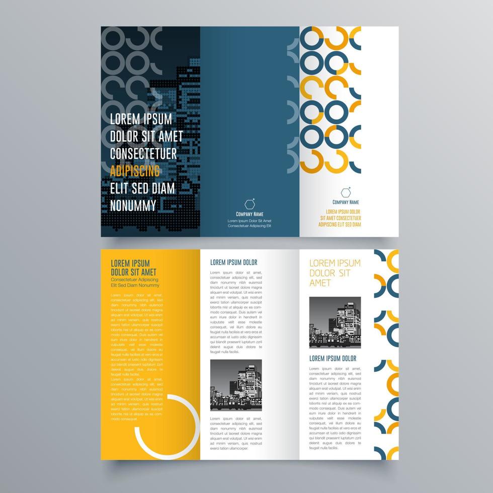 Tri-fold brochure template Minimalistic geometric design for corporate and business. Creative concept brochure vector template.