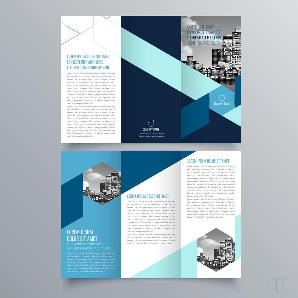 Tri-fold brochure template Minimalistic geometric design for corporate and business. Creative concept brochure vector template.