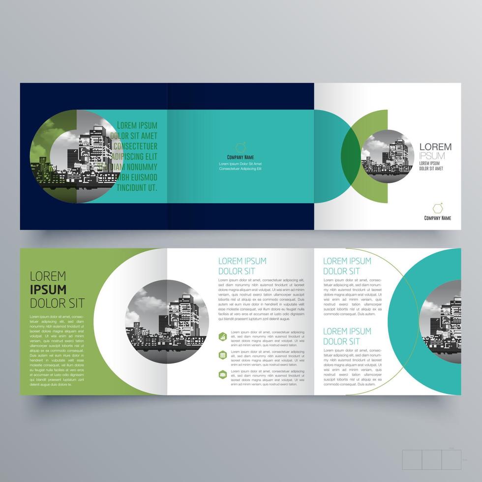 diseño geométrico minimalista de plantilla de folleto tríptico para empresas y negocios. plantilla de vector de folleto de concepto creativo.