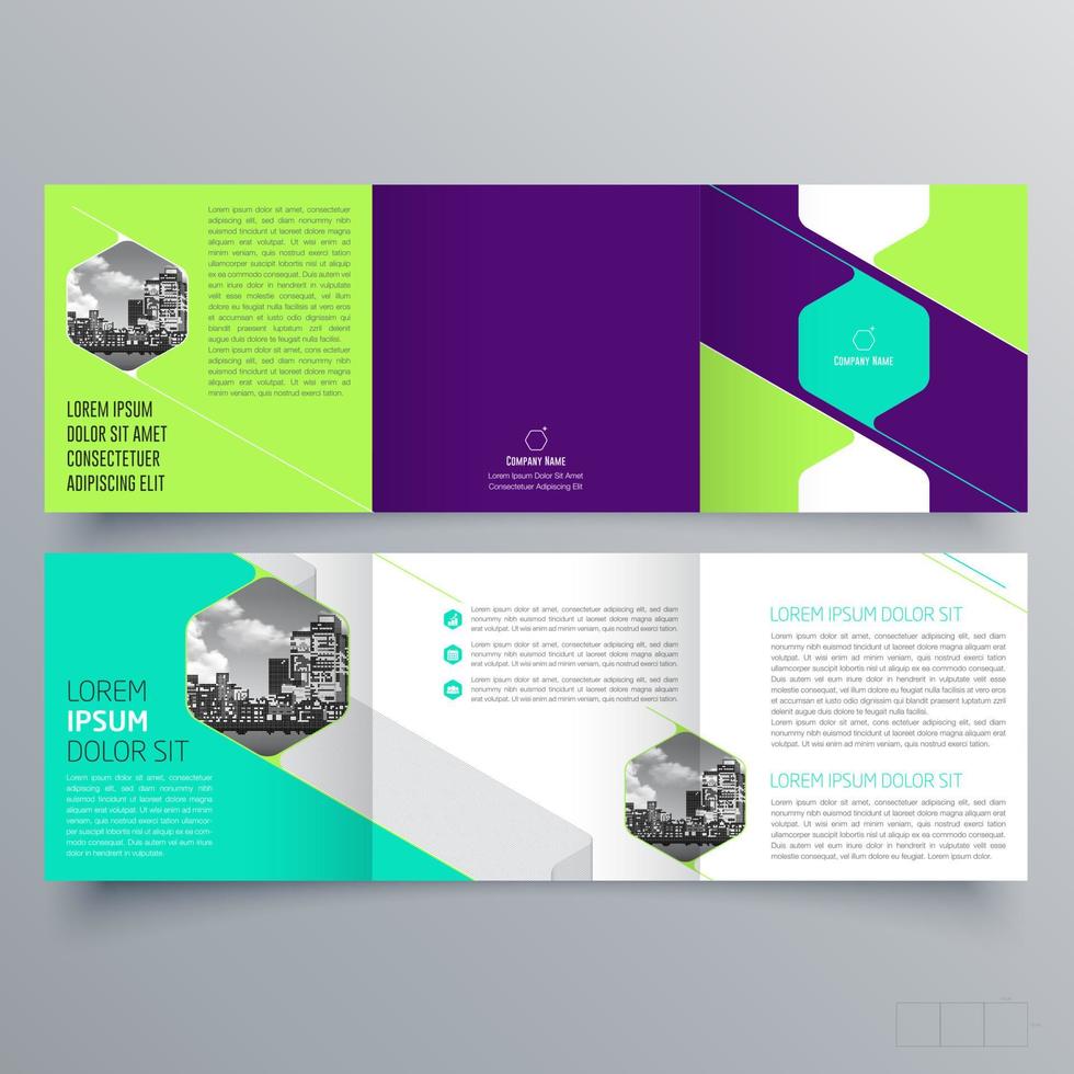 Tri-fold brochure template Minimalistic geometric design for corporate and business. Creative concept brochure vector template.