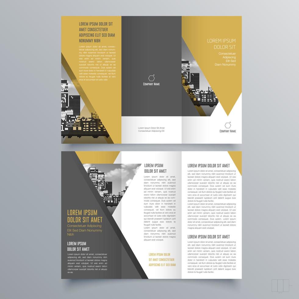 Tri-fold brochure template Minimalistic geometric design for corporate ...