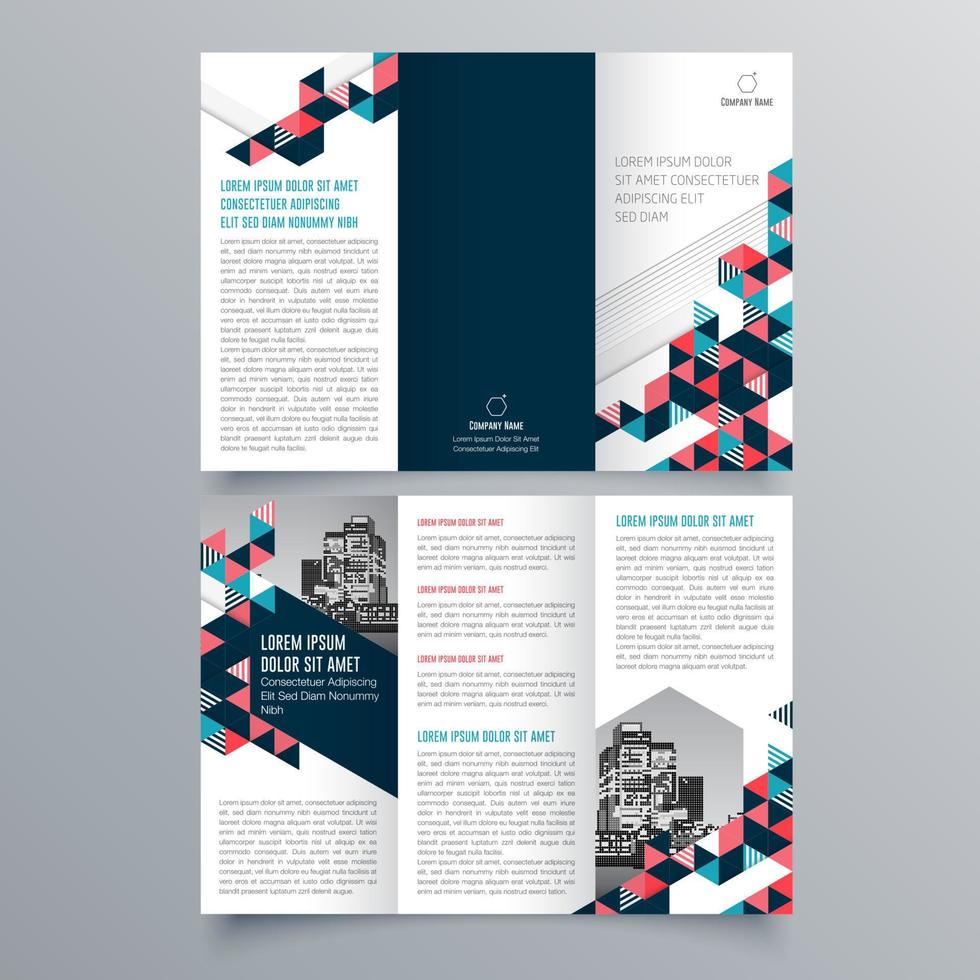 Tri-fold brochure template Minimalistic geometric design for corporate and business. Creative concept brochure vector template.