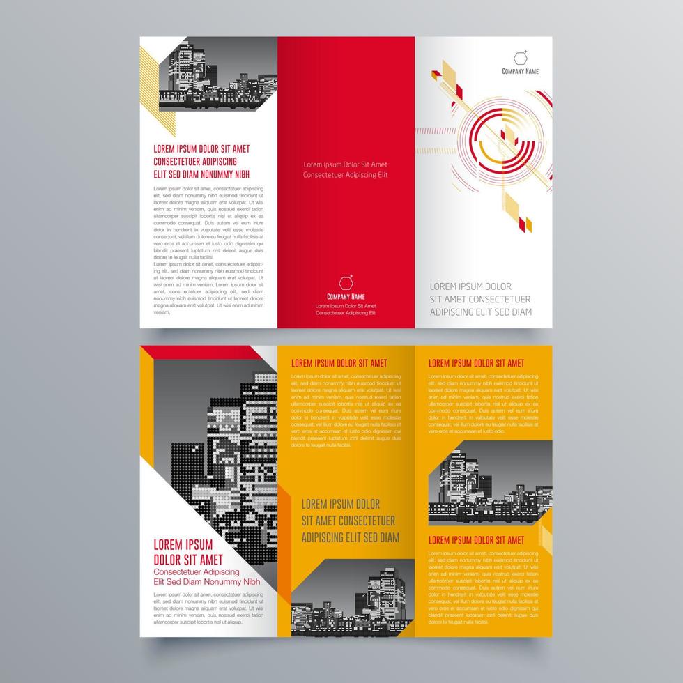 Tri-fold brochure template Minimalistic geometric design for corporate and business. Creative concept brochure vector template.