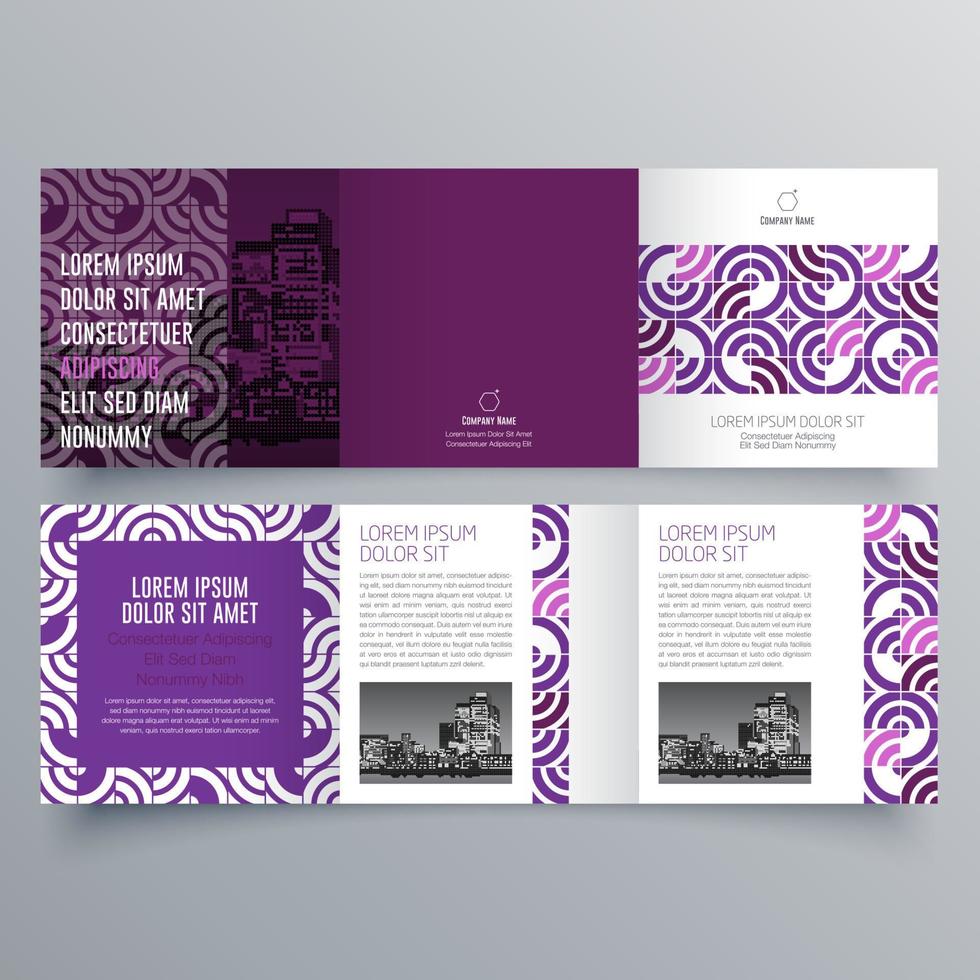 Tri-fold brochure template Minimalistic geometric design for corporate and business. Creative concept brochure vector template.