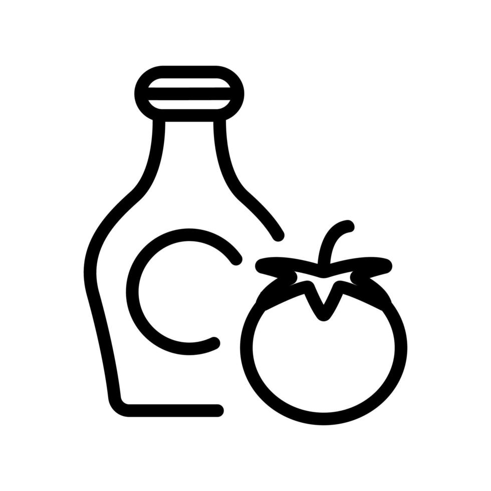 ilustración de contorno de vector de icono de salsa de tomate