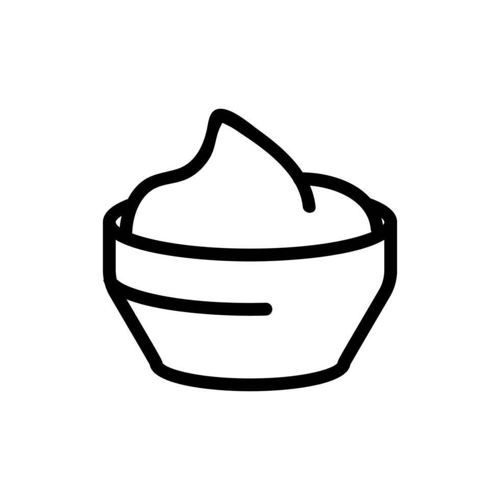 bowl with ketchup icon vector outline illustration
