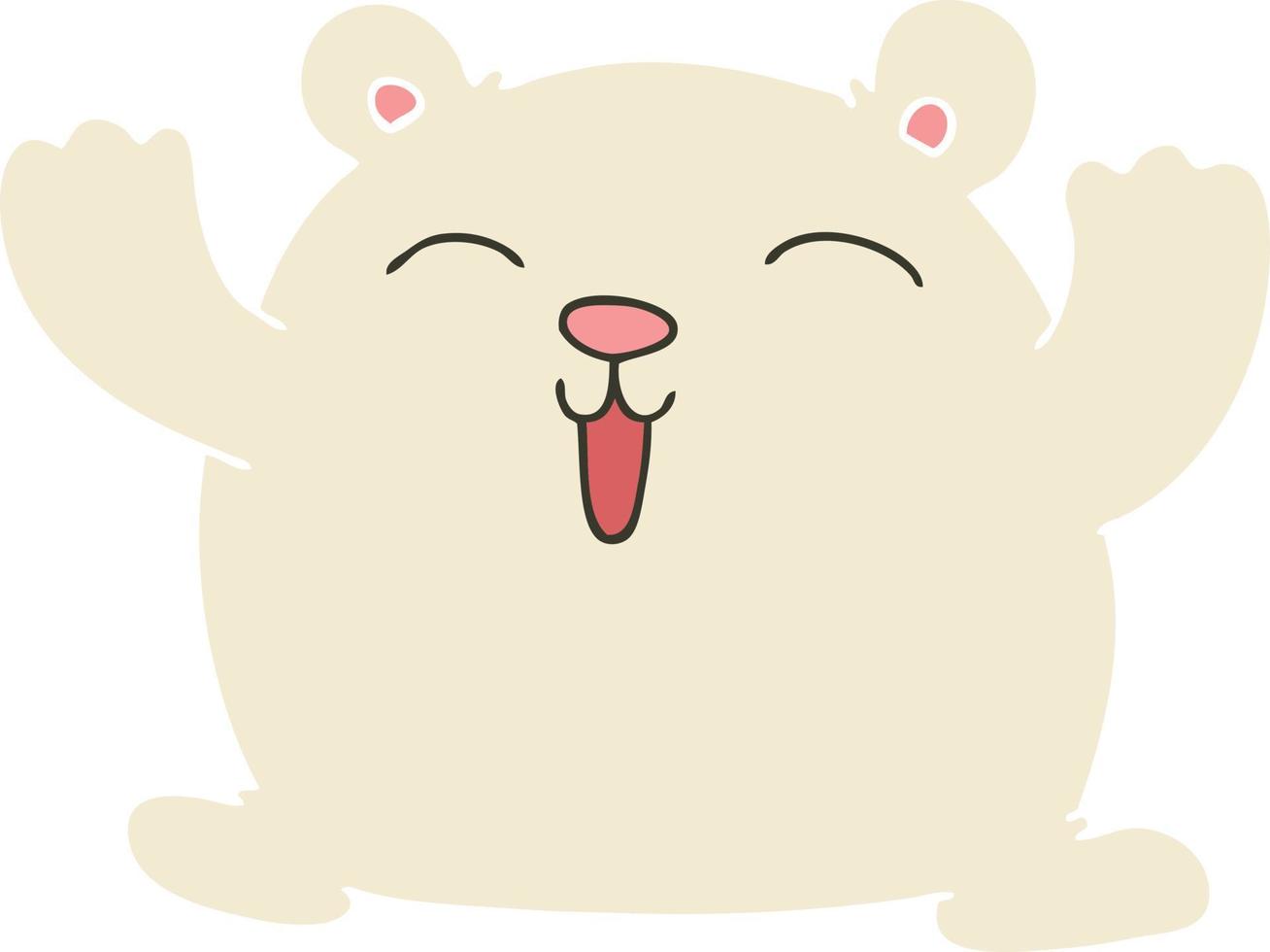 quirky hand drawn cartoon funny polar bear vector