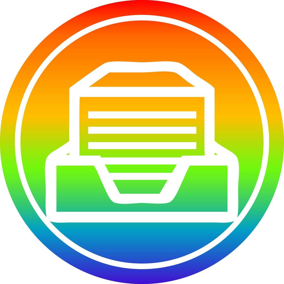 office paper stack circular in rainbow spectrum vector