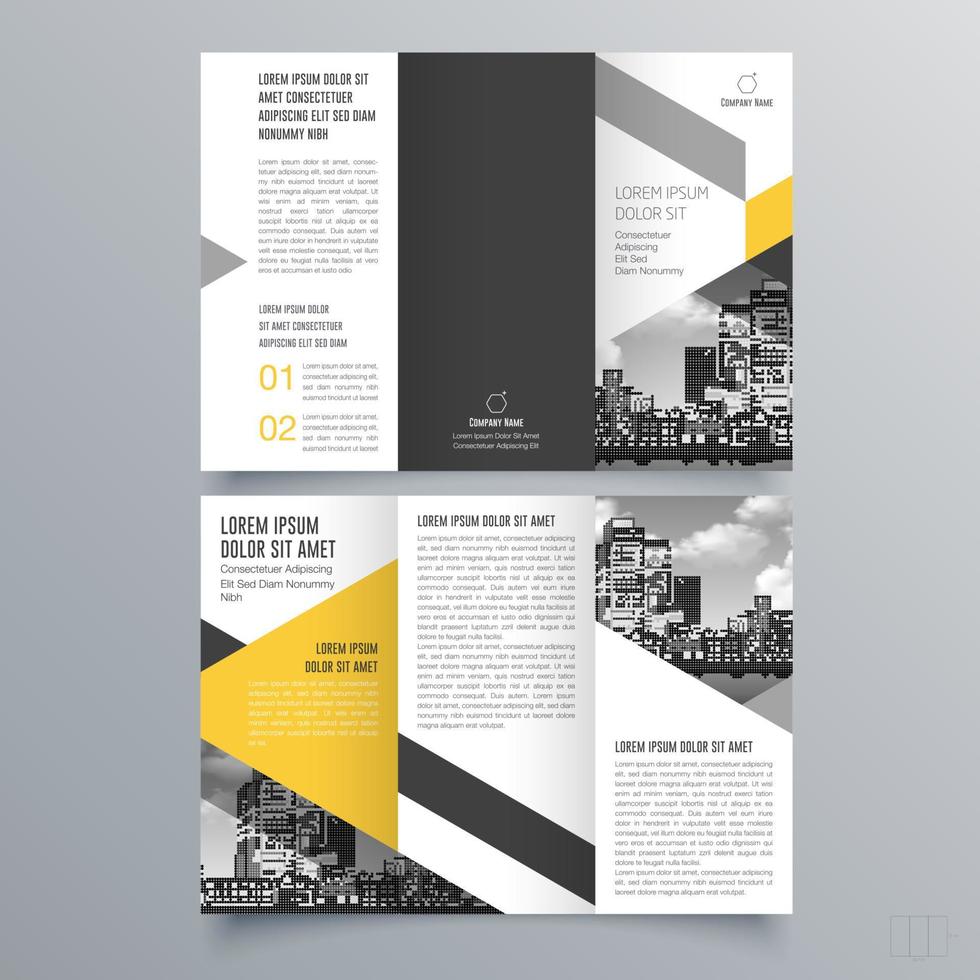 Tri-fold brochure template Minimalistic geometric design for corporate and business. Creative concept brochure vector template.