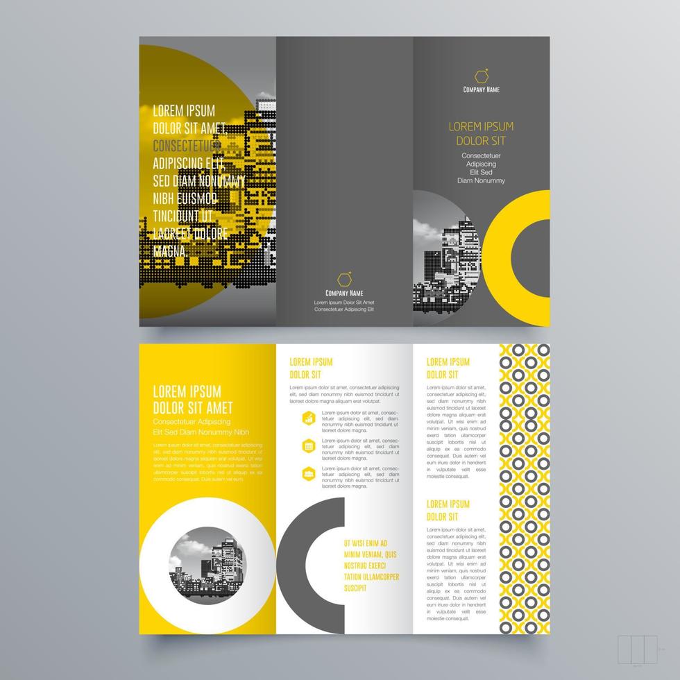 Tri-fold brochure template Minimalistic geometric design for corporate and business. Creative concept brochure vector template.