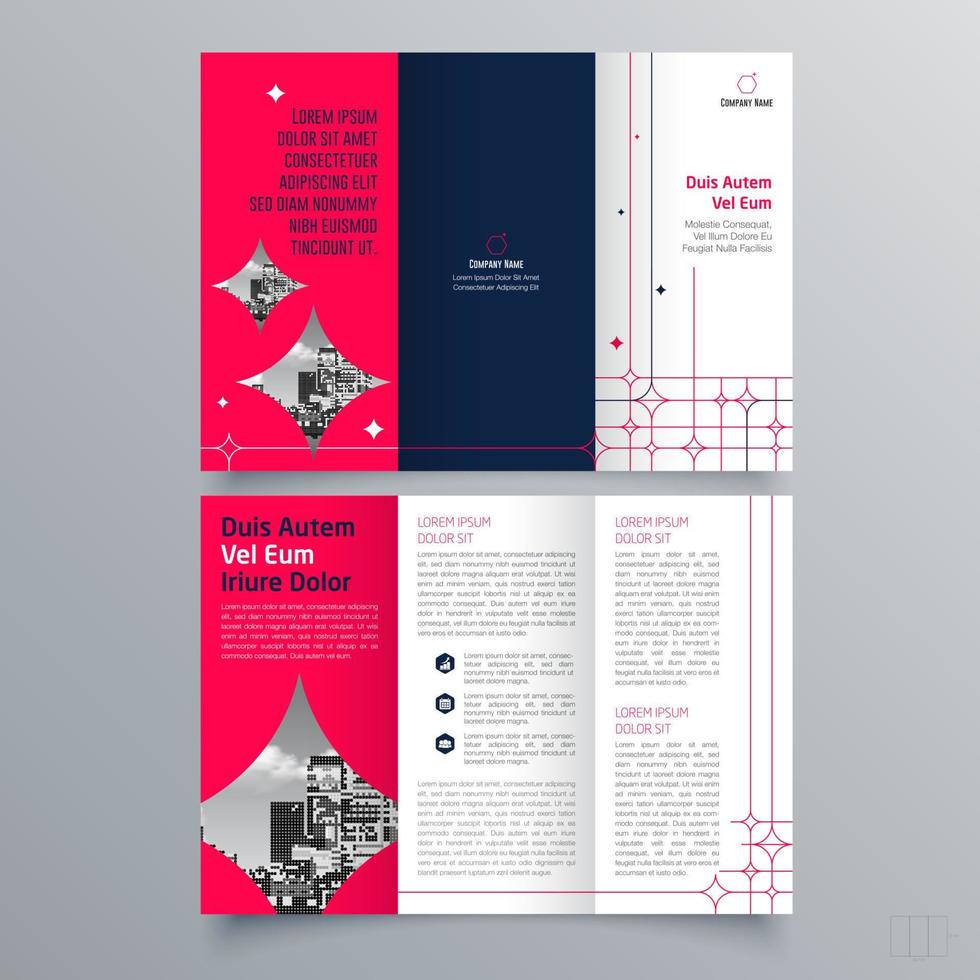 Tri-fold brochure template Minimalistic geometric design for corporate and business. Creative concept brochure vector template.