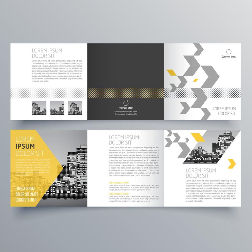 Tri-fold brochure template Minimalistic geometric design for corporate ...