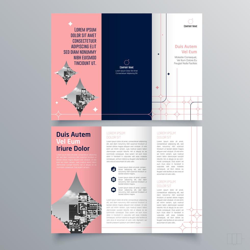 diseño geométrico minimalista de plantilla de folleto tríptico para empresas y negocios. plantilla de vector de folleto de concepto creativo.