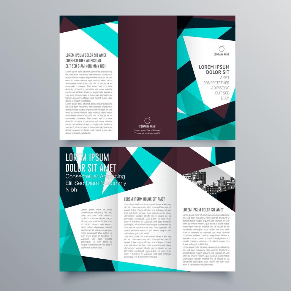 Tri-fold brochure template Minimalistic geometric design for corporate and business. Creative concept brochure vector template.