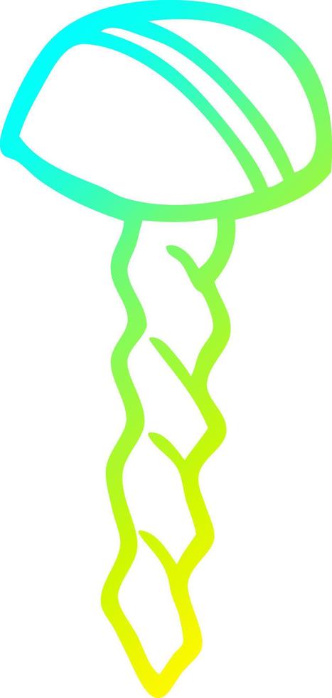cold gradient line drawing cartoon old brass screw vector