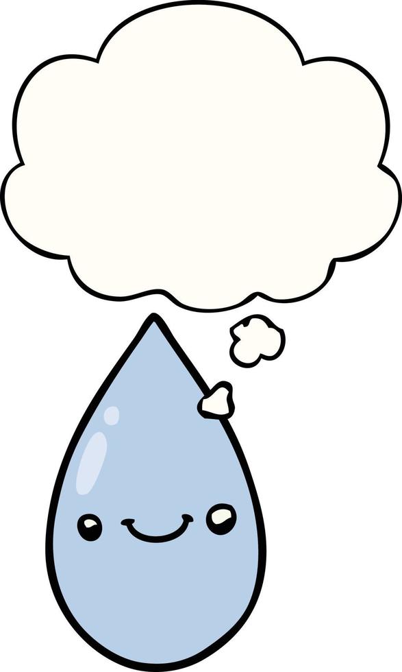 cartoon cute raindrop and thought bubble vector