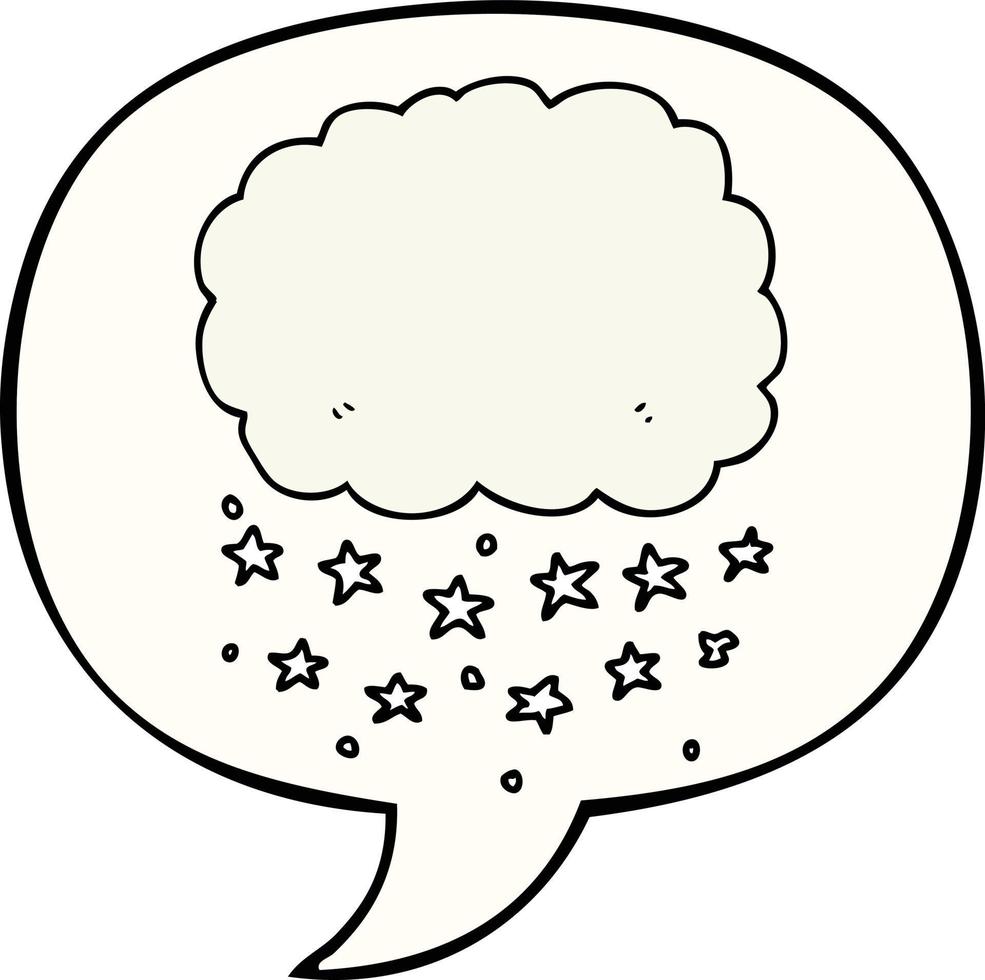 cartoon rain cloud and speech bubble vector