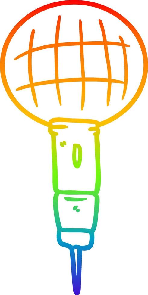 rainbow gradient line drawing cartoon microphone vector