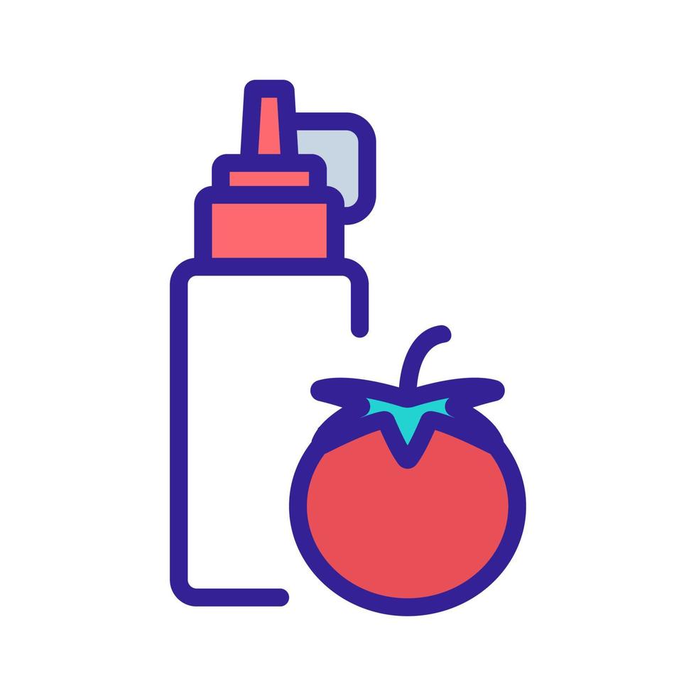 jugo de tomate en botella icono vector contorno ilustración