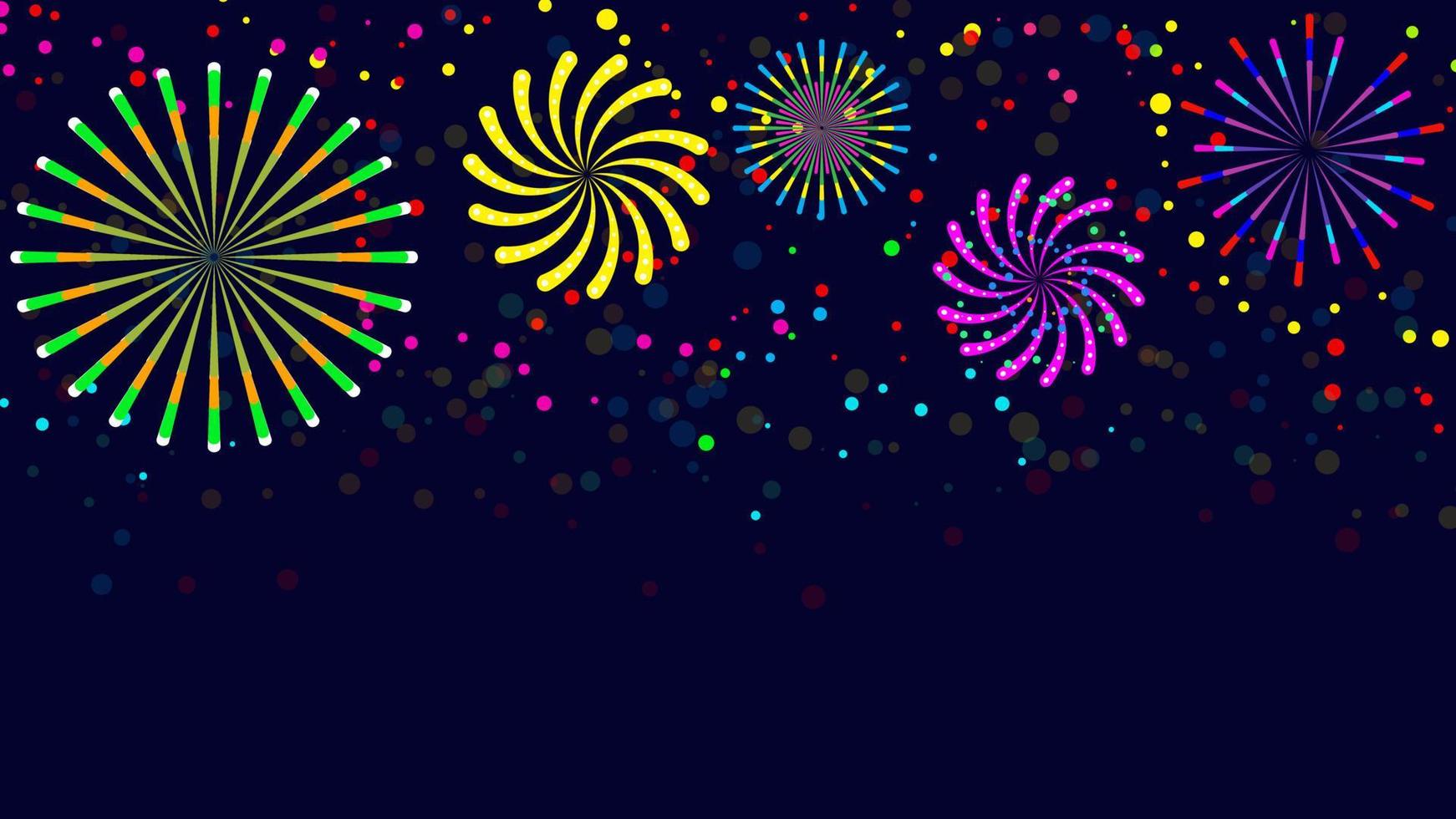 colorido festival de fuegos artificiales, fondo de ilustración de celebración, perfecto para papel tapiz, telón de fondo, postal, fondo para su diseño vector