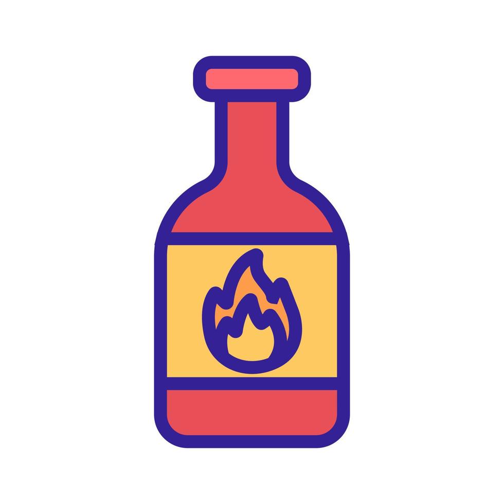 ilustración de contorno de vector de icono de ketchup caliente picante